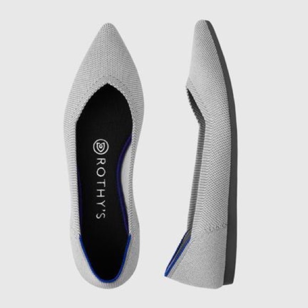 Rothy’s The Point Flats in Flax Birdseye Gray 7